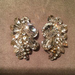 Rhinestone Clip Earrings